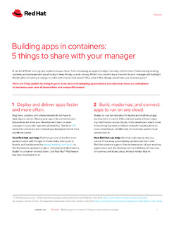 Building Apps in Containers: 5 Things to Share with Your Manager