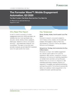 Forrester Wave: Mobile Engagement Automation Q3, 2020