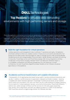 Top Reasons to virtualize data-demanding environments with high performing servers and storage
