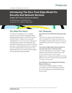 Introducing The Zero Trust Edge Model For Security And Network Services