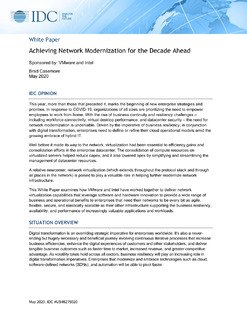 Achieving Network Modernization for the Decade Ahead (IDC)