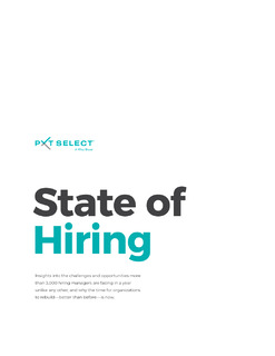 State of Hiring — Understanding pain points to rebuild better and stronger.