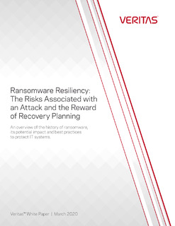 Ransomware Resiliency: The Risks Associated with an Attack and the Reward of Recovery Planning