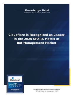 Cloudflare is Recognized as Leader in the 2020 SPARK Matrix of Bot Management Market