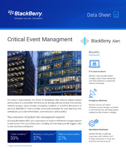 Critical Event Managment – Data Sheet