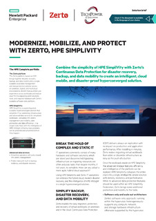 Modernize, mobilize, and protect With Zerto, HPE SimpliVity – Download the brochure