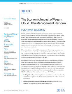 Economic Impact: Veeam Cloud Data Management