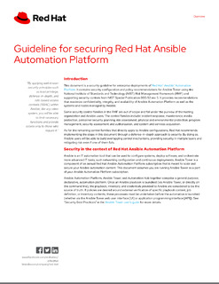 Guideline for Securing Red Hat Ansible Automation Platform
