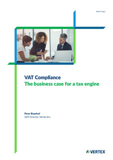 VAT Compliance The business case for a tax engine