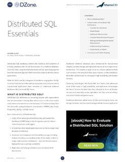 Distributed SQL Essentials