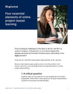 Four Essential Elements of Online Project-Based Learning