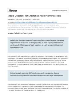 2022 Gartner Magic Quadrant for Enterprise Agile Planning Tools