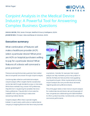 Conjoint Analysis in the Medical Device Industry