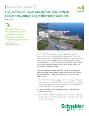 HVC/AccuSine Power Quality Solution Controls Flicker and Voltage Sag at the Port of Sept-Îles