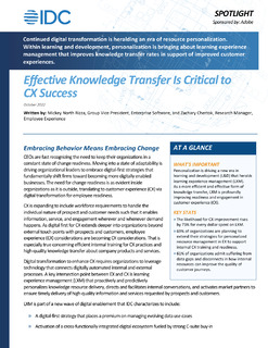 Effective Knowledge Transfer Is Critical to CX Success