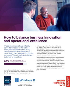 How to balance business innovation and operational excellence