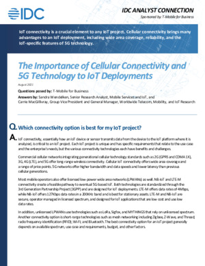The Importance of Cellular Connectivity and 5G Technology to IoT Deployments