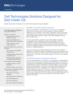 Dell Technologies Solutions Designed for SAP HANA TDI
