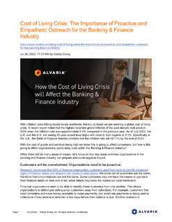 Cost of Living Crisis: The Importance of Proactive and Empathetic Outreach for the Banking & Finance Industry