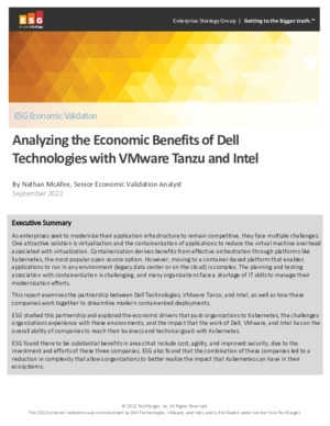 Analyzing the Economic Benefits of Dell Technologies with VMware Tanzu and Intel