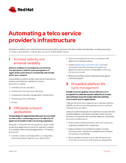 Automating a Telco Service Provider’s Infrastructure