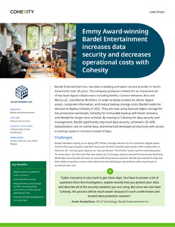 Emmy Award-winning Bardel Entertainment increases data security and decreases operational costs with Cohesity