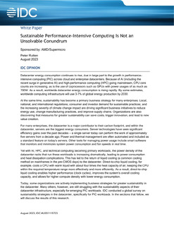 Sustainable Performance-Intensive Computing Is Not an Unsolvable Conundrum