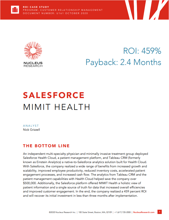 Salesforce Mimit Health Report